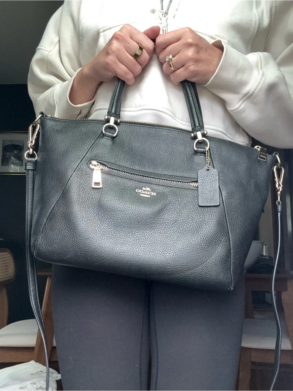 Coach structured leather